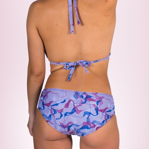 Stria Swim Ruched Purple Bikini Bottom - Picture 2 of 6